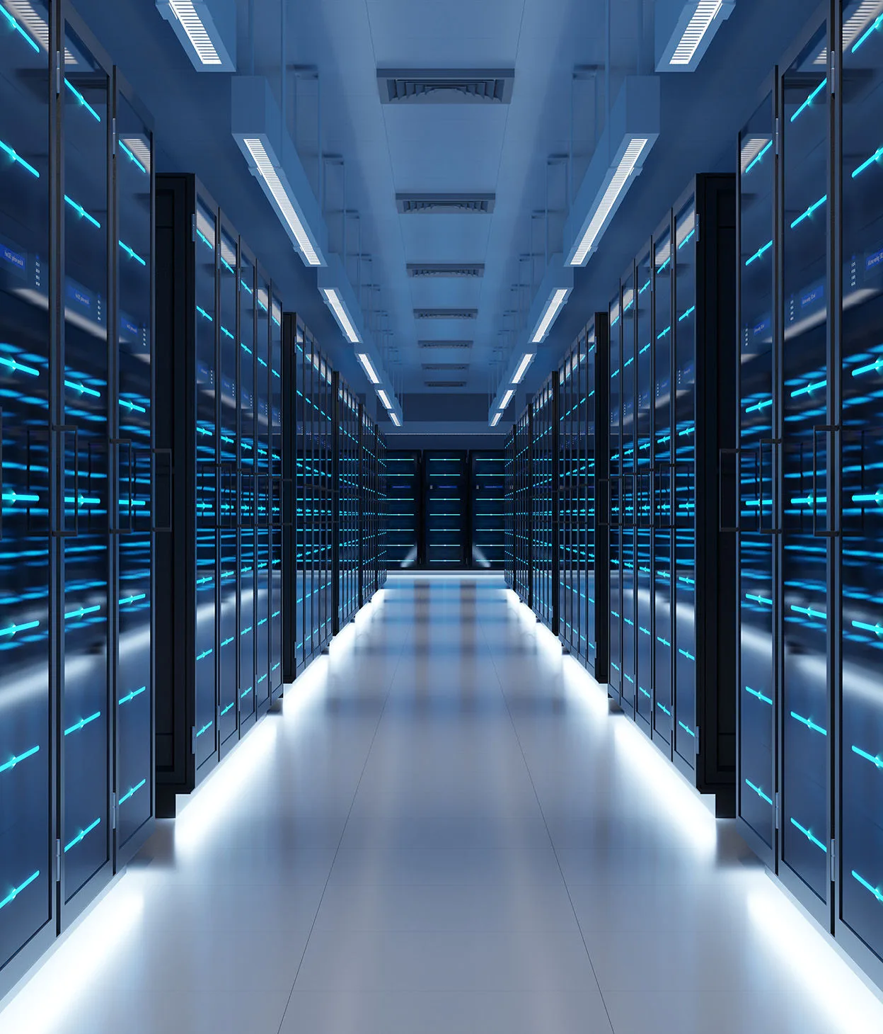 Server room with big data